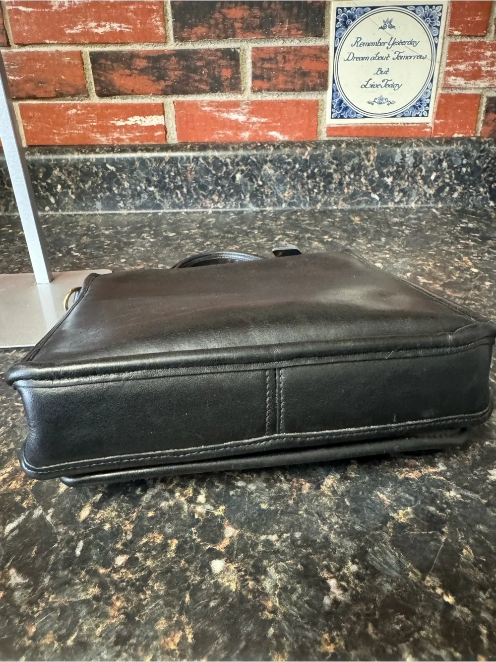 Vintage Coach Station Bag Black Leather Rare Creed Anomaly USA